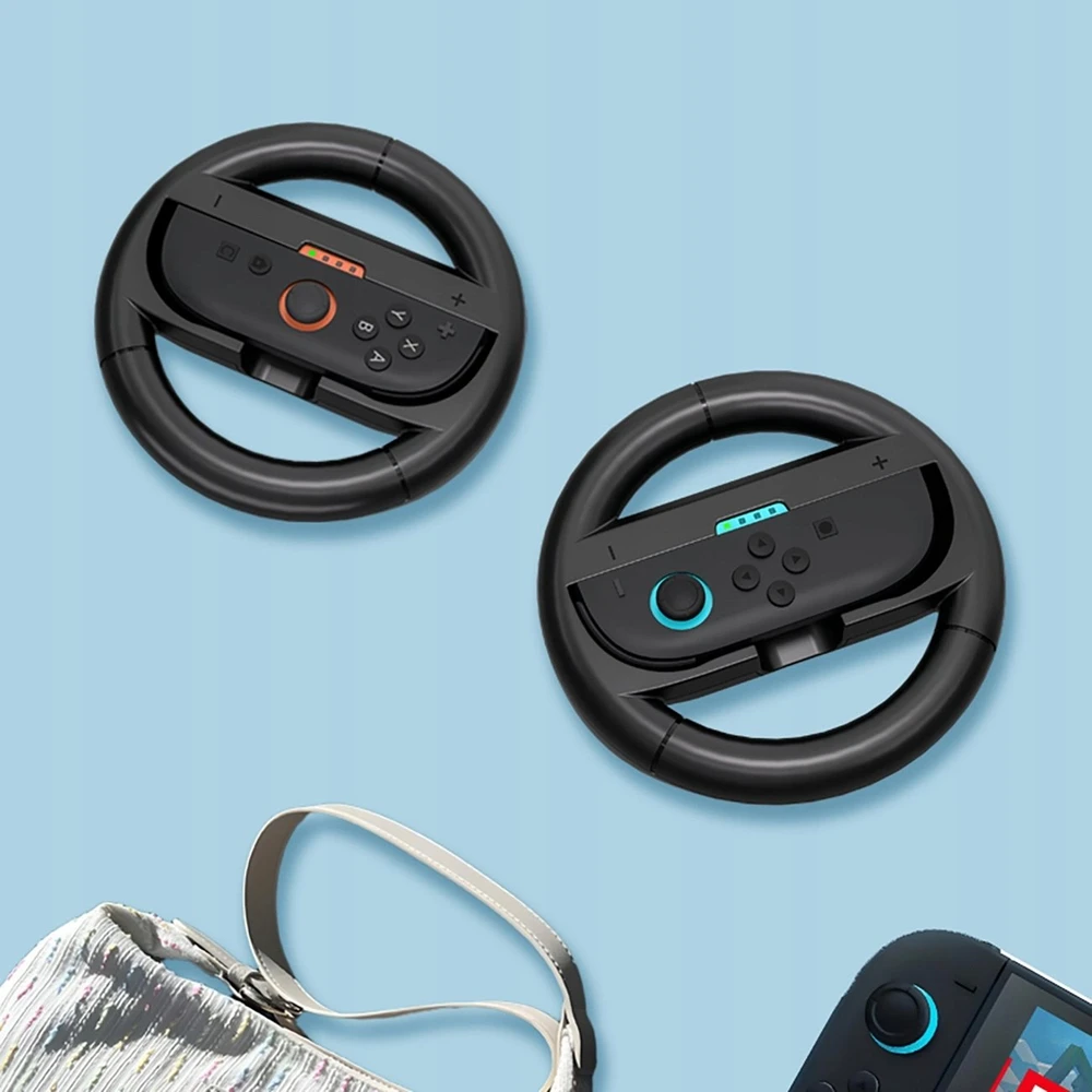 „Hurtel“ lenktyninis vairas „Nintendo Switch 2 Joy-Con“ valdikliui (2 vnt. pakuotė) - Juodas