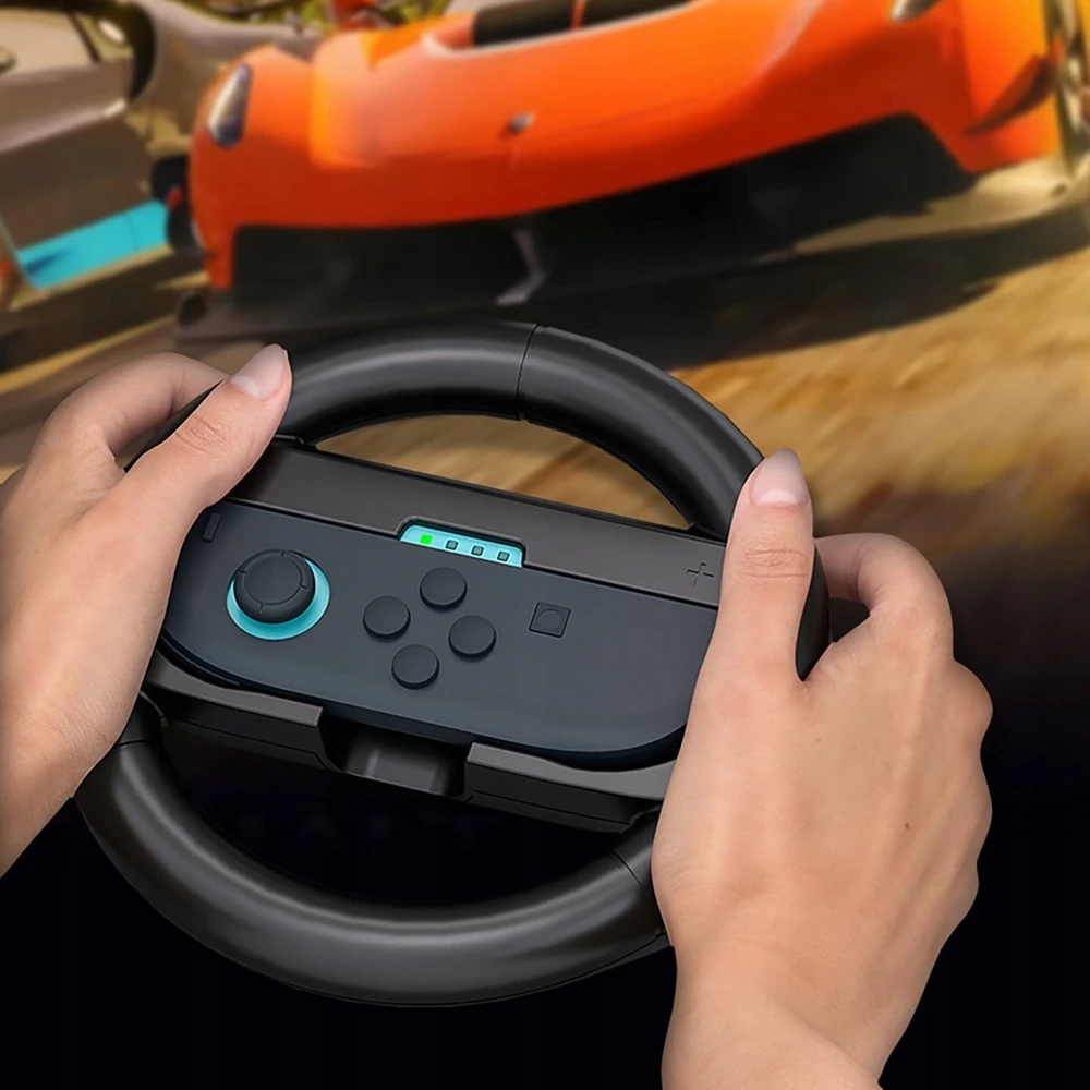 „Hurtel“ lenktyninis vairas „Nintendo Switch 2 Joy-Con“ valdikliui (2 vnt. pakuotė) - Juodas