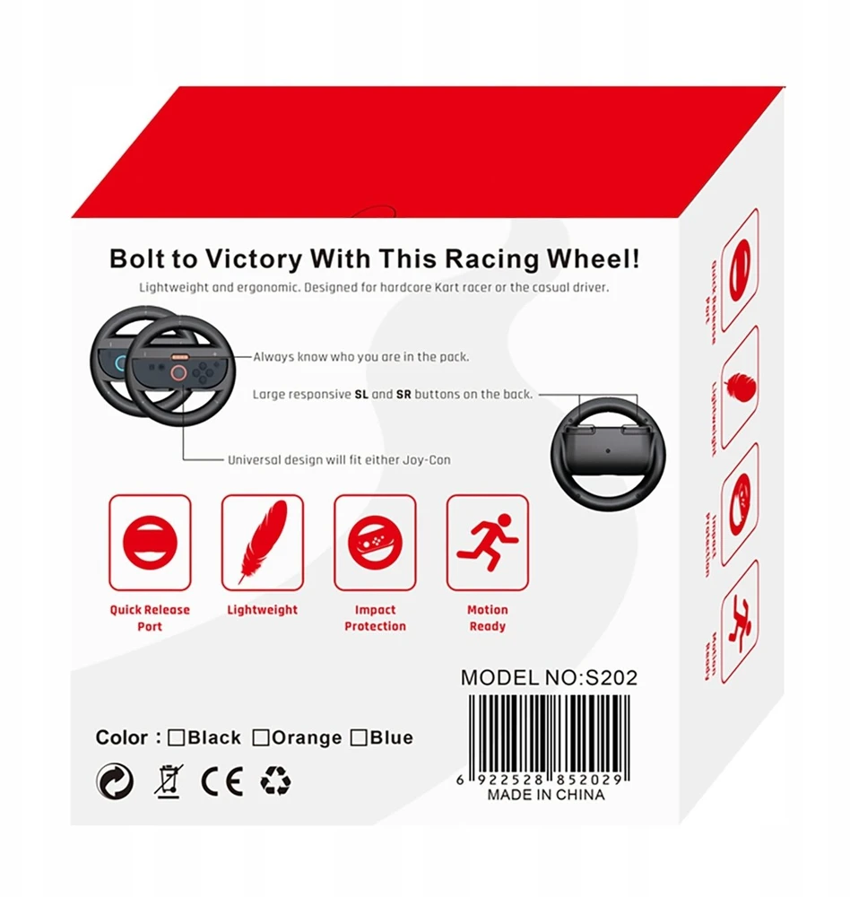 „Hurtel“ lenktyninis vairas „Nintendo Switch 2 Joy-Con“ valdikliui (2 vnt. pakuotė) - Juodas