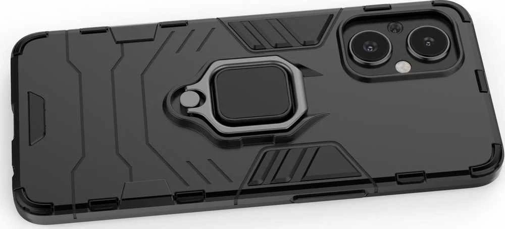 Hurtel Ring Armor hibridinis dėklas + magnetinis laikiklis skirtas OnePlus Nord N20 5G, juodas