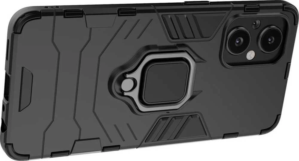 Hurtel Ring Armor hibridinis dėklas + magnetinis laikiklis skirtas OnePlus Nord N20 5G, juodas