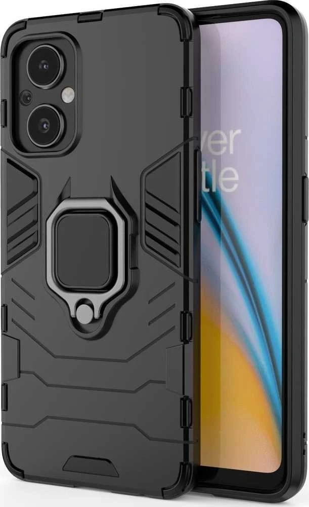 Hurtel Ring Armor hibridinis dėklas + magnetinis laikiklis skirtas OnePlus Nord N20 5G, juodas