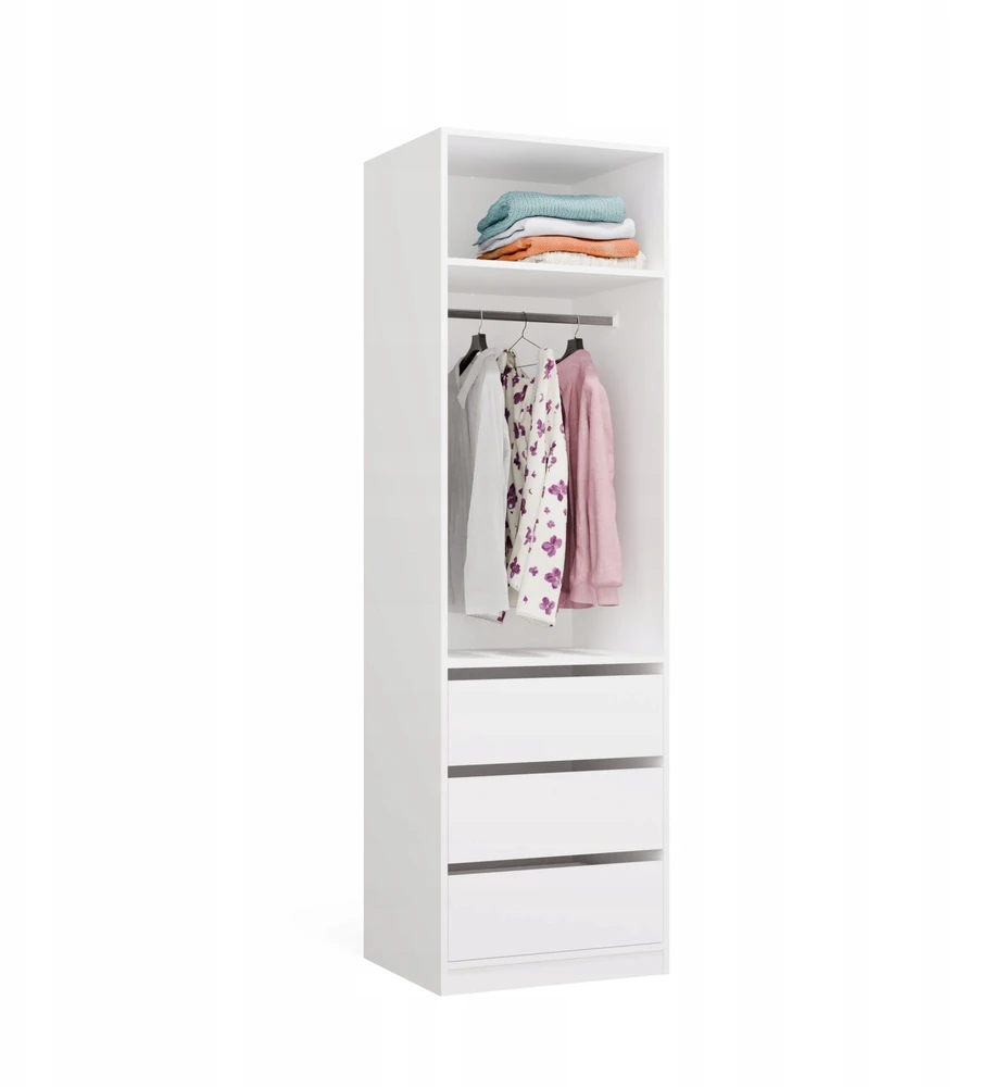 Top E Shop OPENO Modular Wardrobe SET 260/200 Baltas Drawers, Hanging Rails, Shelves – Large – For the Bedroom