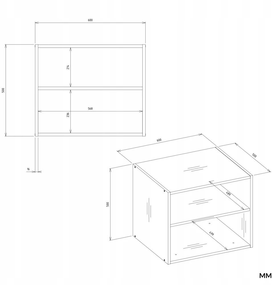 Top E Shop Hurtownia Mebli Didmeninė baldų parduotuvė NADSTAWKA 60 OPENO BALTA Lentyna Į Garderobą Modulinė 60 cm Miegamajam