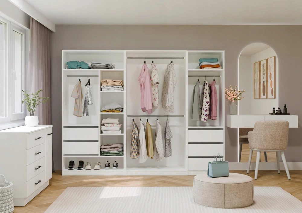 Top E Shop Hurtownia Mebli Baldų didmeninės prekybos spinta OPENO 2W BALTA