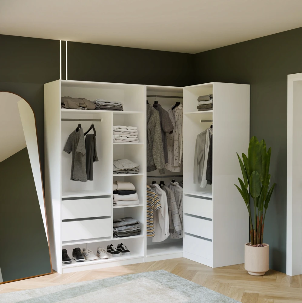 Top E Shop Hurtownia Mebli Baldų didmeninės prekybos spinta OPENO 2W BALTA