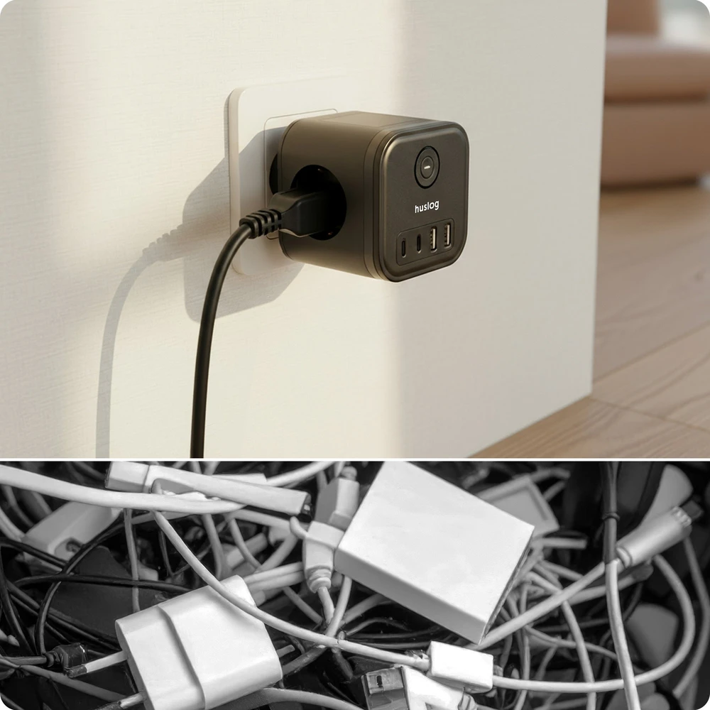 Sumuštinių keptuvas Huslog Cube elektros lizdų blokas