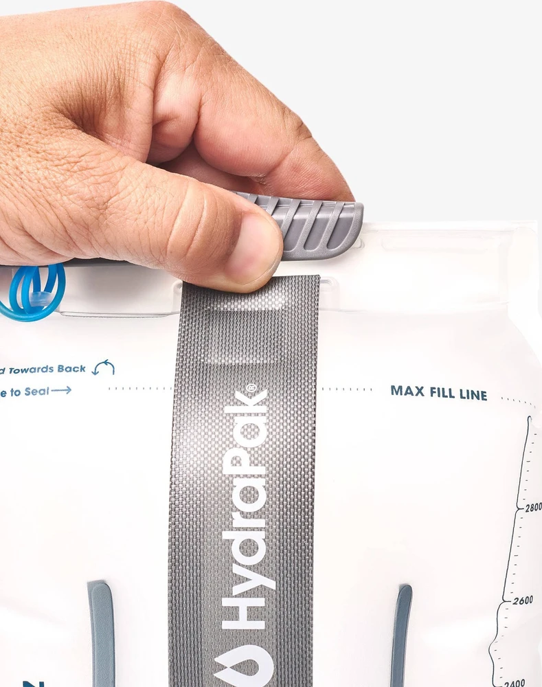 „HydraPak Contour“ (3 l talpos hidratacijos rezervuaras) – žemo profilio vandens pūslė, tinkanti daugumai hidratacijos kuprinių – didelio srauto įkandimo vožtuvas, nepralaidus, visiškai apverčiamas
