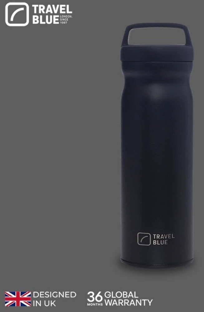 Blue Hydro Flask Buteliukas termiczna Travel Mėlyna juoda