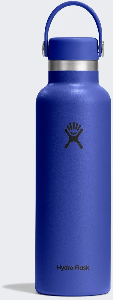„Hydro Flask“ termosas su standartiniu burnos lankstaus dangteliu ir šiaudeliu „Capri Mėlyna“ termosas, 621 ml