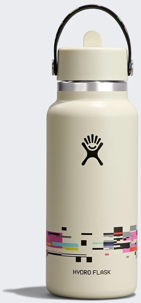 Buteliukas termiczna Hydro Flask 32 Oz Wide Flex Straw Cap (946 ml) - glitch baltas