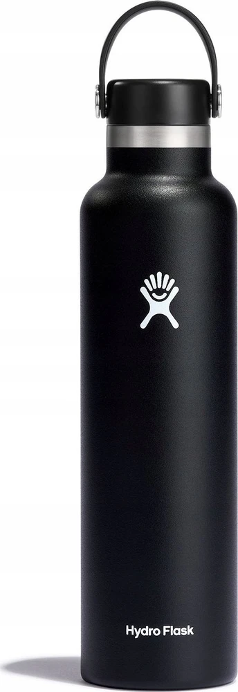 Gertuvė Hydro Flask Standard Mouth Flex šiaudelio formos vandens buteliukas, 700 ml – Juodas