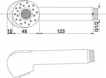 Dušo galvutė Hydroland BATH HANDLE. IŠJUNGTI METEOR CHROM // RN.00.LUFA.H