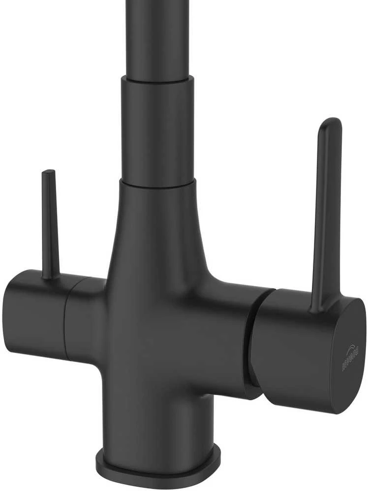 Hydroland GLAMOUR virtuvės maišytuvas. SU FILTRU CHROMAS / Juodas TEKĖJIMAS