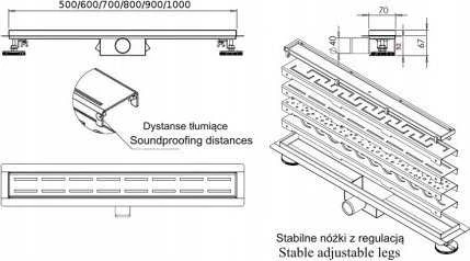 Hydroland Dušo latakas Fala 60cm
