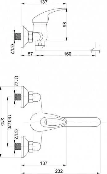 Praustuvo maišytuvas Hydroland Jupiter chromo sienelė (5900238565478)