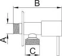 Hydroland Kampinis ventilis su keramikine galvute 1/2"x3/4"