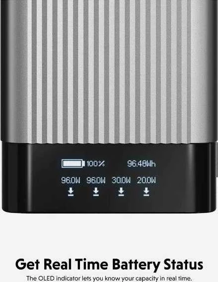 Hiper | HyperJuice 245W USB-C 100Wh baterijos paketas su OLED Ekranas