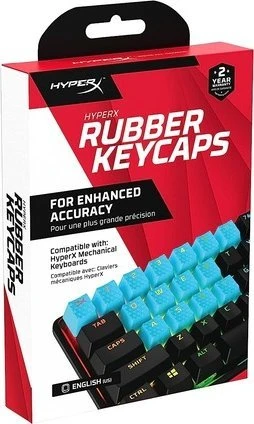 Pakaitiniai klavišai HyperX Rubber Keycaps, mėlynos spalvos (US)
