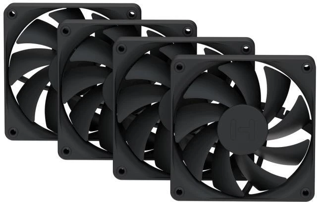 HYTE FA12 ventiliatoriai, 4 vnt. – 120 mm, žingsnis Juodas