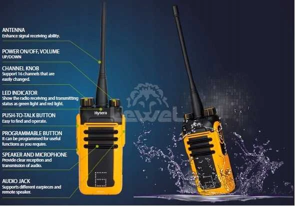 Nešiojamoji radijo stotis Hytera HYTERA Radio DMR+analog BD615, VHF 146-174 MHz, 1500 mAh, IP66