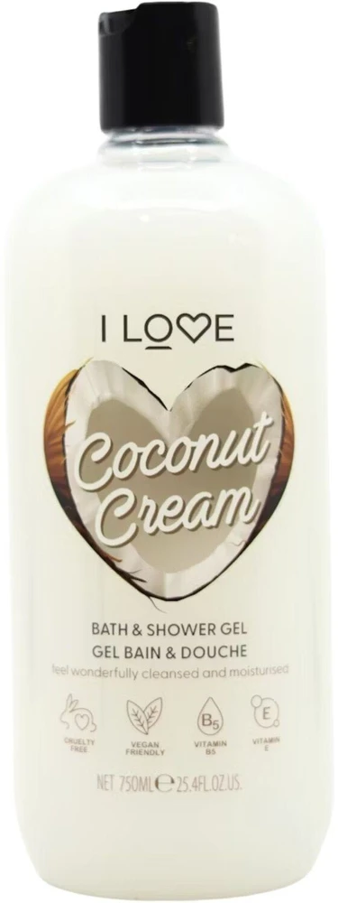 I Love Coconut & Kreminis Hydrating Dušo želė For All Skin Types, 750 ml