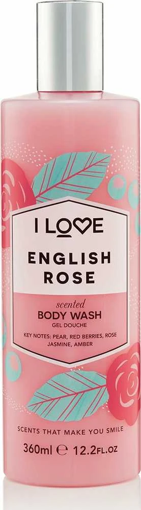 I Love English Rose Hydrating Dušo želė, 360 ml