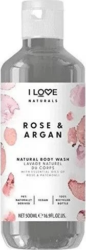 I Love Naturals Collection Vegan Hydrating Rose & Argan kūno prausiklis, 500 ml