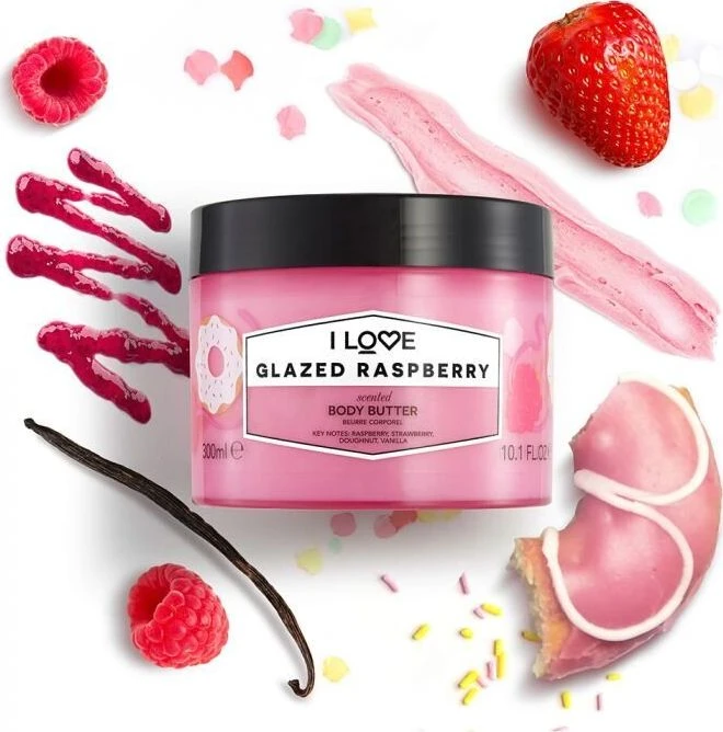 I Love I'LOVE GLAZED RASPBERRY kūno sviestas, 330 ml