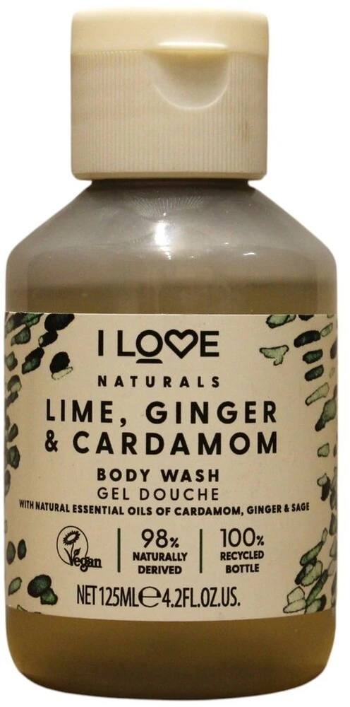 I Love Naturals Collection Vegan Lime Ginger & Cardamom Hydrating Dušo želė For All Skin Types, 125 ml
