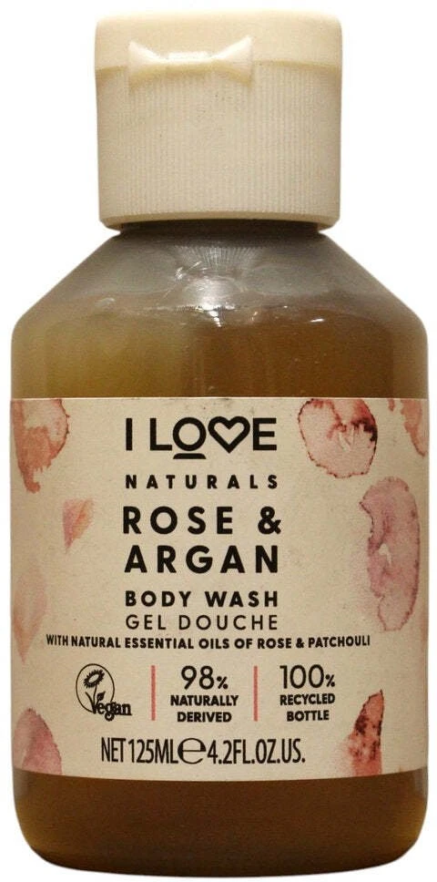 I Love Naturals Collection Vegan Rose & Argan Hydrating Dušo želė For All Skin Types, 125 ml