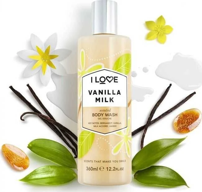 I Love Signature Collection Vegan Cleansing Vanilla Milk Kūno prausiklis, 360 ml