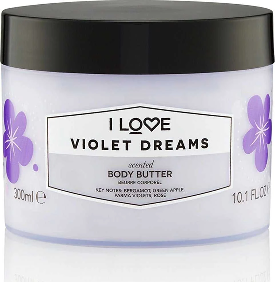 „I Love Signature Collection“ veganiškas drėkinamasis kūno sviestas „Violet Dreams“, 330 ml