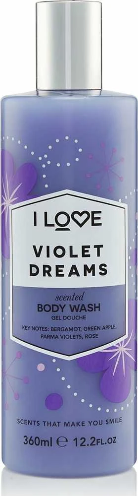 I Love Signature Collection Vegan Cleansing Violet Dreams Kūno prausiklis, 360 ml