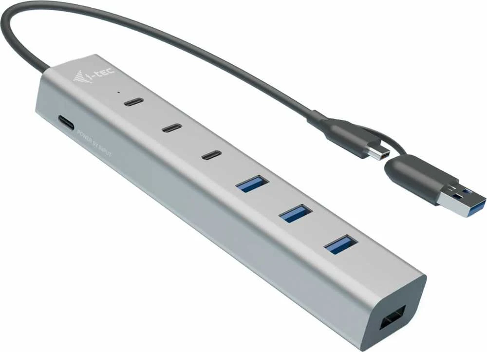 I-tec Hub USB-C/USB-A įkrovimo metalinis šakotuvas, 7 jungtys