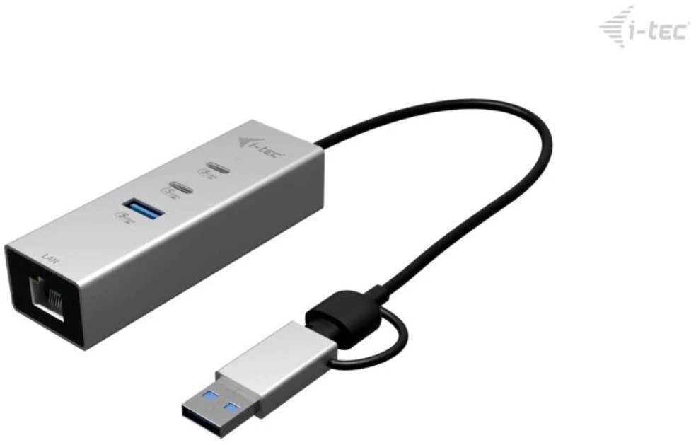 I-tec USB-C/USB-A metalinis šakotuvas 3 - 2x USB-C 1x USB-A 2.5GLAN
