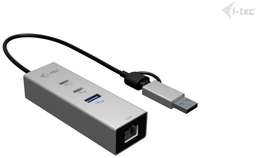 I-tec USB-C/USB-A metalinis šakotuvas 3 - 2x USB-C 1x USB-A 2.5GLAN