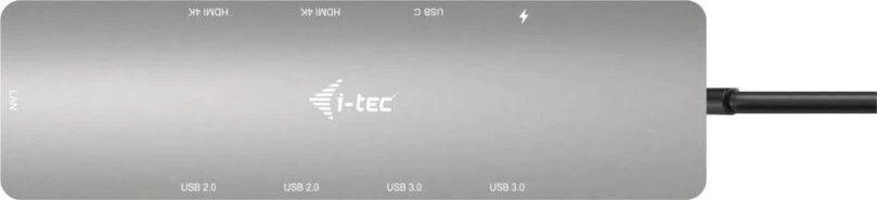 I-TEC USB-C metalinis nano dokas 2 x HDMI 1 x GLAN 2 x USB 3.2 2 x USB 2.0 1 x USB-C 3.2 Gen.1 duomenys 1 x USB-C 100 W PD + 100 W įkroviklis