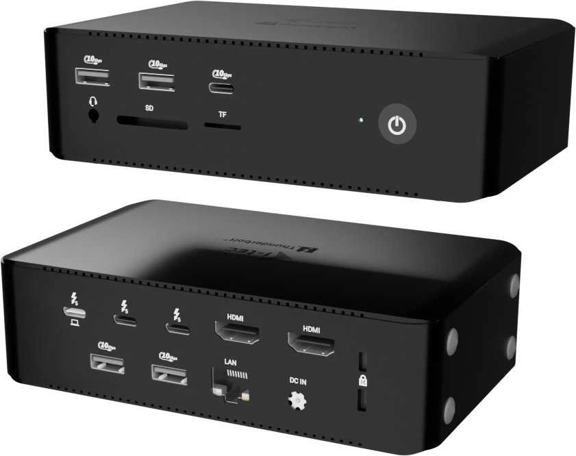 I-tec Thunderbolt 5 dokas su priekinėmis ir galinėmis jungtimis