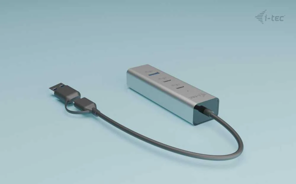 I-tec universalus įkrovimo metalinis HUB 2x USB-C + 2x USB-A prievadas, PD 85W