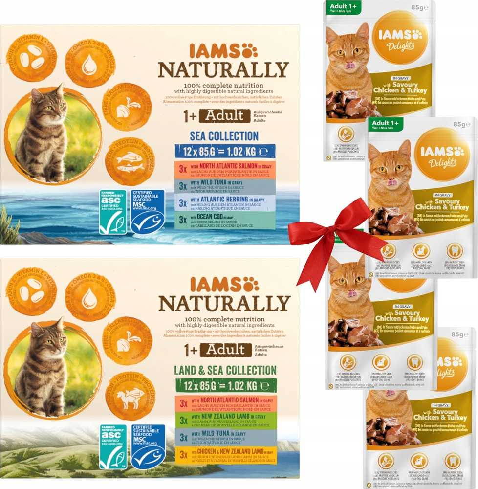 Eukanuba Drėgnas Kačių Maistas - Iams Naturally Suaugusiųjų Žemė Ir Jūra, Mėlyna