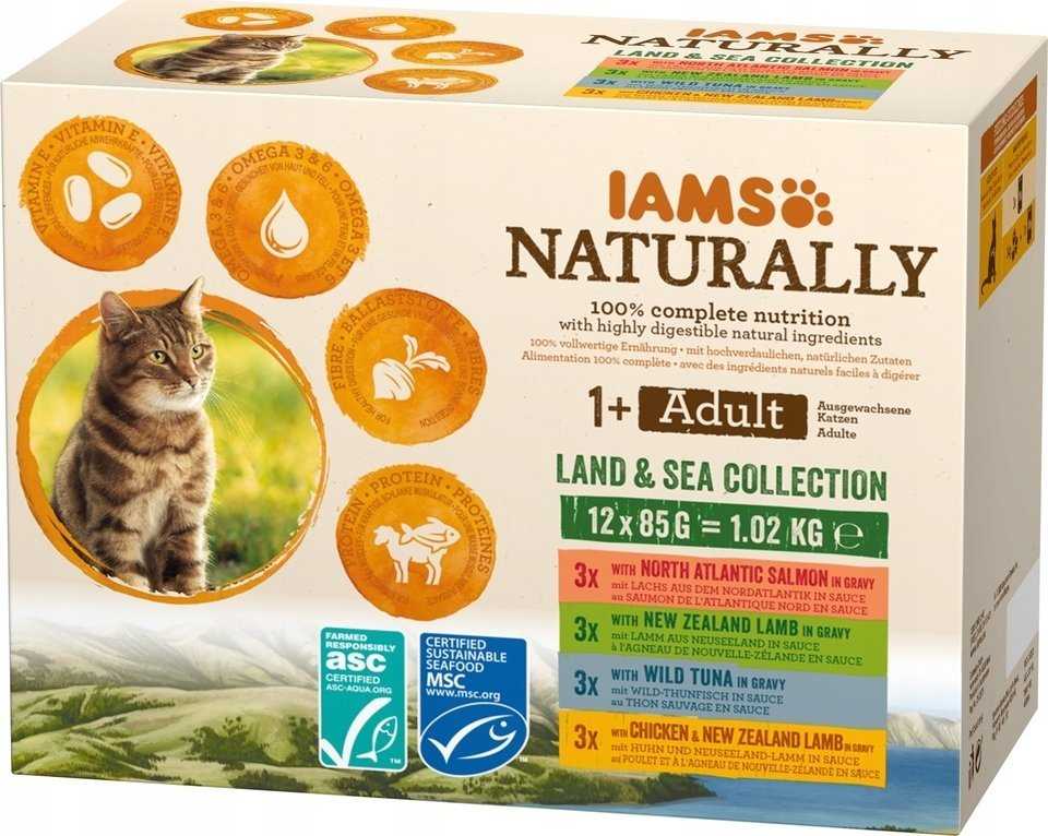 Eukanuba Drėgnas Kačių Maistas - Iams Naturally Suaugusiųjų Žemė Ir Jūra, Mėlyna