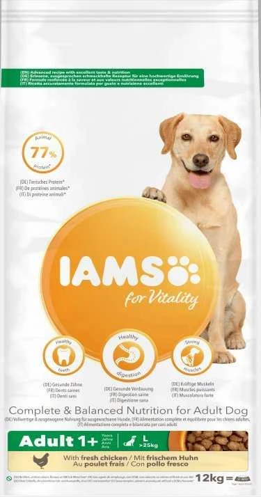IAMS for Vitality Adult Large Breed - sausas šunų maistas - 12 kg