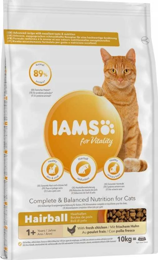 IAMS Adult Cat Hairball (vištiena) 10kg