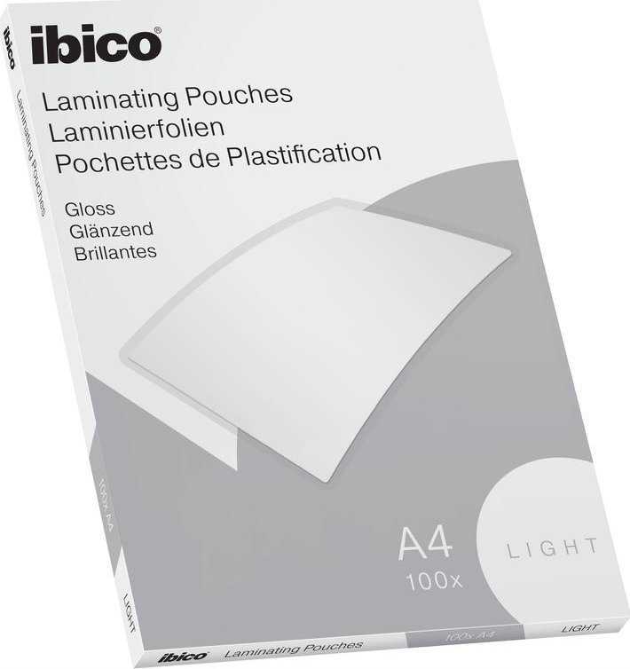 Ibico laminavimo vokeliai A4 formato, šviesūs, 80 my - (100 vnt.)