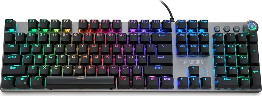 Mechaninė žaidimų klaviatūra IBOX AURORA K-4 IKGMK4, su pašvietimu, US išdėstymas, KRGD Red Switch
