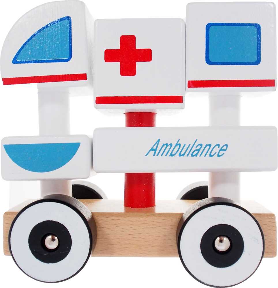 Medinis Žaislinis Automobilis - IBOX Greitosios Pagalbos Automobilis W05C012 Spalvingas