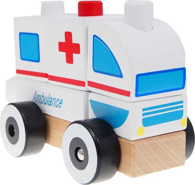 Medinis Žaislinis Automobilis - IBOX Greitosios Pagalbos Automobilis W05C012 Spalvingas