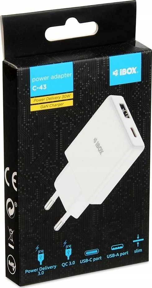 iBox ILUC43W mobiliųjų įrenginių įkroviklis Universal Baltas AC Indoor