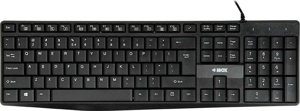 iBOX Eris Klaviatūra su USB jungtimi, Juodas